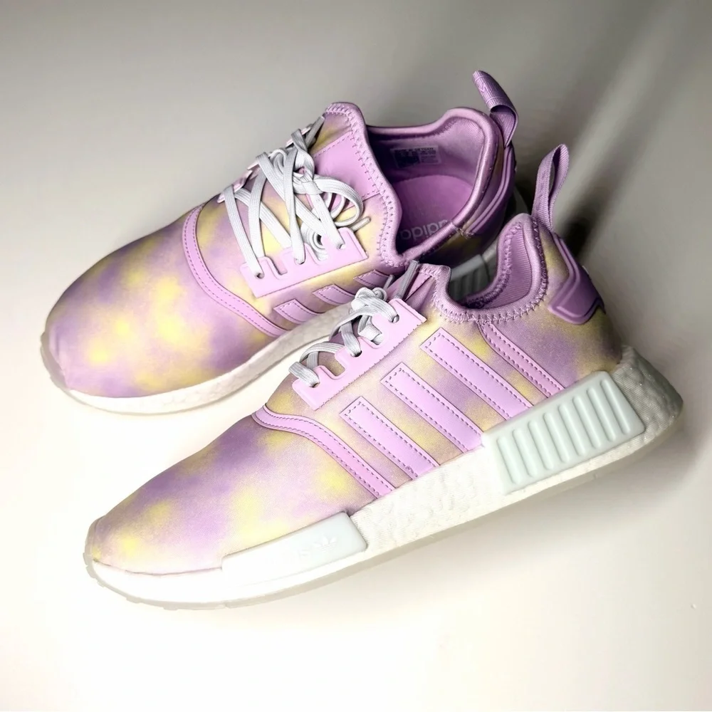 Adidas Youth NMD R1 Bliss Lilac Pink & Yellow Athletic Sneaker Size- 6.5